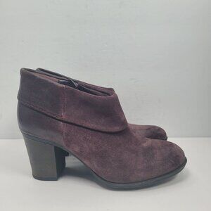Clarks Enfield Canal Purple Plum Suede Ankle Boots US Size 5.5M